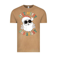 Vintage Camel funny groovy stay merry and bright christmas santa claus t shirt Vintage Tee - ArtMosaic