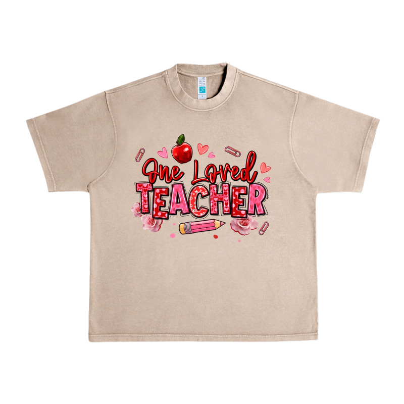 One Loved Teacher Afro Messy Bun Urban Heavy Tee by texasbilliewilder | Teevron