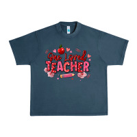 Midnight Navy one loved teacher afro messy bun Urban Heavy Tee - texasbilliewilder