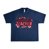 Navy one loved teacher afro messy bun Urban Heavy Tee - texasbilliewilder