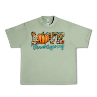 Oil Green love thanksgiving pumpkin Urban Heavy Tee - JahusDesignShop