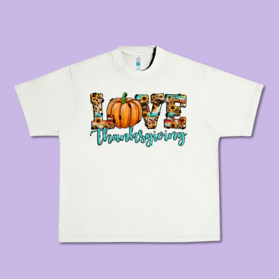 Love Thanksgiving Pumpkin Urban Heavy Tee Designed By Jahusdesignshop