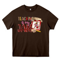 Chocolate Brown teaching is my jam Heavy Core Tee - NancyCooperArtShop