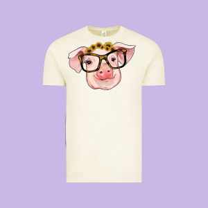 Sunflowers With Pig Vintage Tee Designed By Ranaportraitstore