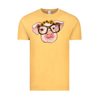 Vintage Mustard sunflowers with pig Vintage Tee - RanaPortraitStore