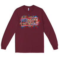 Burgundy America Long Sleeve Tee - HowdyJamesFarm