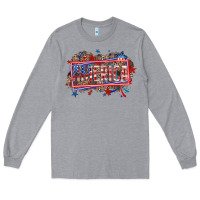 Heather Grey America Long Sleeve Tee - HowdyJamesFarm