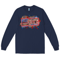 Navy America Long Sleeve Tee - HowdyJamesFarm