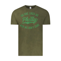 Vintage Olive philly no one likes us and we don't care green text tank top Vintage Tee - ArtMosaic
