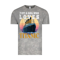 Cloud Rock ship just a girl who loves titanic boat titanic girls woman t shirt Vintage Tee - ArtMosaic