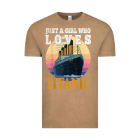 Vintage Coffee ship just a girl who loves titanic boat titanic girls woman t shirt Vintage Tee - ArtMosaic