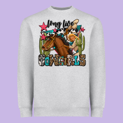 Long Live Cowgirls Heavyweight Sweatshirt Designed By Oliviacreatesart