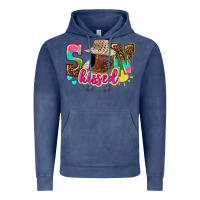 Vintage Denim Afro woman with sunkissed Vintage Hoodie - NancyCooperArtShop