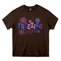 Chocolate Brown freezing season Heavy Core Tee - MaliasSmallBusiness