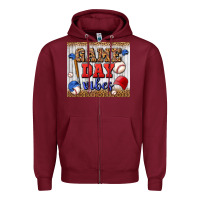 Burgundy game day vibes tumbler Zipper Hoodie - BundleAndBundleShop