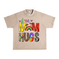 French Oak Free Mom Hugs with Butterflies Urban Heavy Tee - texasbilliewilder