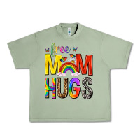 Oil Green Free Mom Hugs with Butterflies Urban Heavy Tee - texasbilliewilder