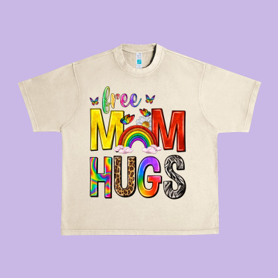 Free Mom Hugs With Butterflies Urban Heavy Tee Designed By Texasbilliewilder