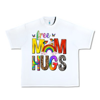 White Free Mom Hugs with Butterflies Urban Heavy Tee - texasbilliewilder