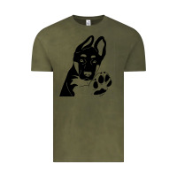 Vintage Olive German Shepherd German Shepherd Puppy Vintage Tee - trangStudio