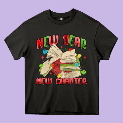 New Year New Chapter Heavy Core Tee Designed By Maliassmallbusiness