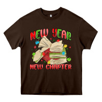 Chocolate Brown new year new chapter Heavy Core Tee - MaliasSmallBusiness