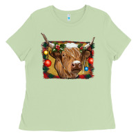 Matcha highland cow christmas Ladies Tee - RanaPortraitStore