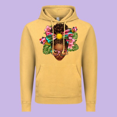Afro Woman Summer Vintage Hoodie Designed By Texasbilliewilder