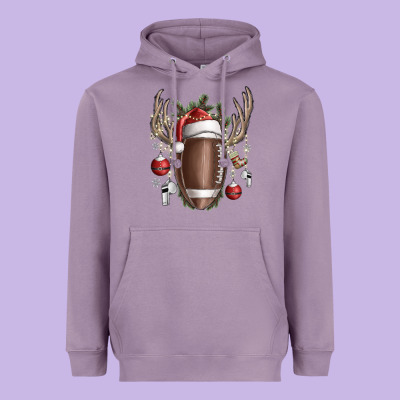 Christmas Football Heavyweight Hoodie Designed By Sublimationcraftshop