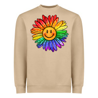 Mushroom rainbow smiley face sunflower Heavyweight Sweatshirt - OliviaCreatesArt