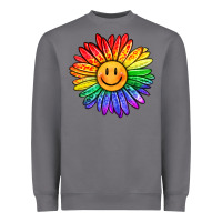 Storm rainbow smiley face sunflower Heavyweight Sweatshirt - OliviaCreatesArt
