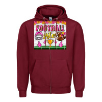 Burgundy football sister tumbler Zipper Hoodie - BundleAndBundleShop
