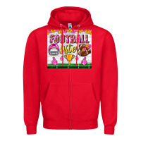 Red football sister tumbler Zipper Hoodie - BundleAndBundleShop