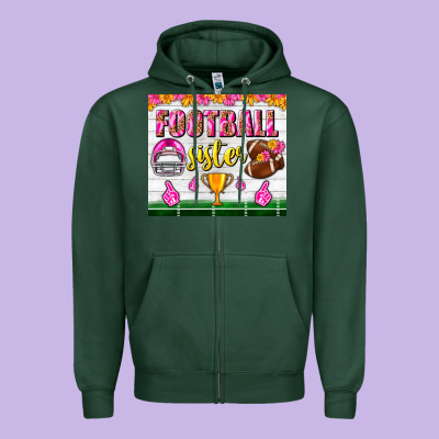 Football Sister Tumbler Zipper Hoodie Designed By Bundleandbundleshop