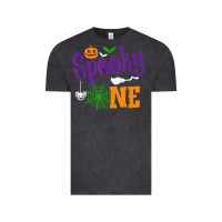 Vintage Black spooky one boy halloween 1st birthday matching family t shirt Vintage Tee - trangStudio