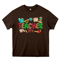 Chocolate Brown teacher life Heavy Core Tee - MaliasSmallBusiness