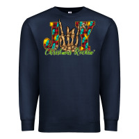 Navy joy Christmas Rockin Premium Sweatshirt - CowhideDigitalArt