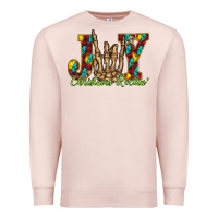 Pale Pink joy Christmas Rockin Premium Sweatshirt - CowhideDigitalArt