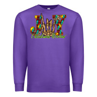Purple joy Christmas Rockin Premium Sweatshirt - CowhideDigitalArt