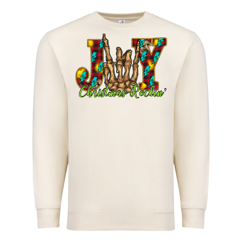 Joy Christmas Rockin Premium Sweatshirt by CowhideDigitalArt | Teevron