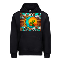 Black sunflower desert cactus turquoise crescent Urban Hoodie - Artiststas