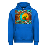 Cobalt sunflower desert cactus turquoise crescent Urban Hoodie - Artiststas
