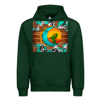 Forest Green sunflower desert cactus turquoise crescent Urban Hoodie - Artiststas