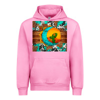 Fuchsia Pink sunflower desert cactus turquoise crescent Urban Hoodie - Artiststas