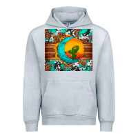 Heather Grey sunflower desert cactus turquoise crescent Urban Hoodie - Artiststas