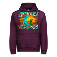 Mauve Wine sunflower desert cactus turquoise crescent Urban Hoodie - Artiststas