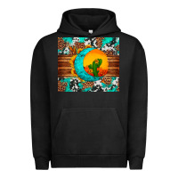 Pigment Black sunflower desert cactus turquoise crescent Urban Hoodie - Artiststas