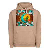 Pigment Burro sunflower desert cactus turquoise crescent Urban Hoodie - Artiststas