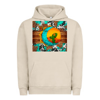 Pigment French Oak sunflower desert cactus turquoise crescent Urban Hoodie - Artiststas