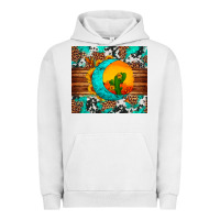 Pigment Lunar Rock sunflower desert cactus turquoise crescent Urban Hoodie - Artiststas